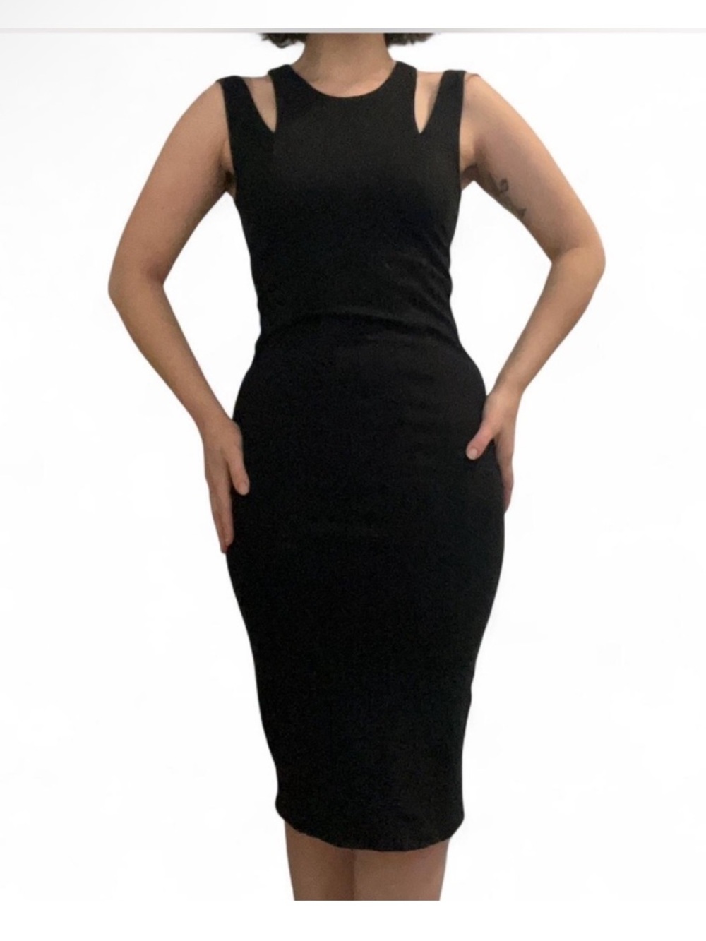 NWOT Felicity and Coco Black Cutout Midi Cocktail Dress Size S